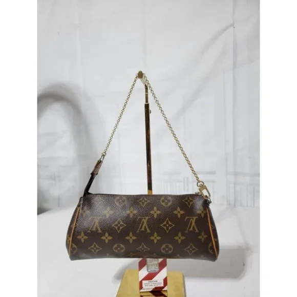 Authentic Louis Vuitton Monogram Canvas Eva Pochette Bag Brown - Picture 6 of 15
